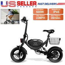  14” 550w Folding Tire Electric Scooter With Seat Mini Ebike For Adult Commuter