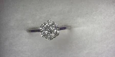 J Francis Sterling Silver Floral Ring Made with SWAROVSKI ZIRCONIA Size 8