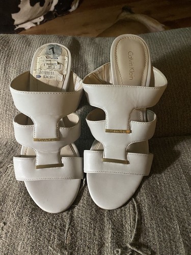 Calvin Klein high heels slip on sandals