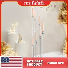 8-head Candle Holder Acrylic Clear Candle Stand for Wedding Birthday Party Decor