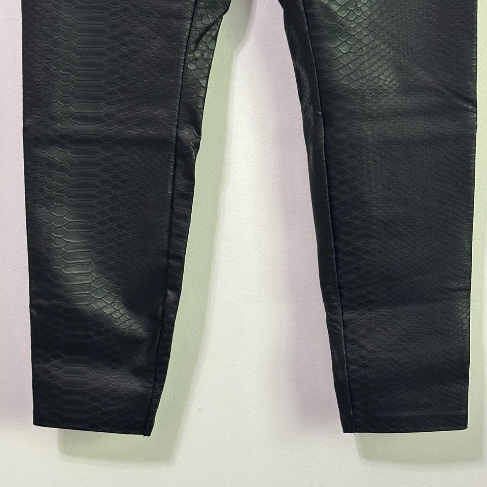 Sexy Leggings HUE Efecto Elegante Cintura Alta M Negro Pitón Imitación Cuero Club Fiesta Foto 4 de 4