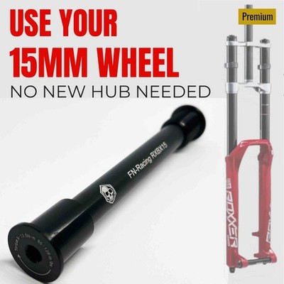 Rockshox Bomber | 20x110 to 15x110 Fork Adapter Black | PREMIUM KIT | incl. Axle