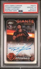 2024 TOPPS CHROME RC AUTOS REFRACTOR TYLER FITZGERALD 298/499 PSA 10 AUTO 9