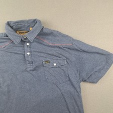 Howler Bros Ranchero Polo Size XL Fits Size Large Blue Heathered Pearl Snaps