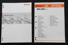 Catalogue Liste Pièces Tronçonneuse STIHL MS 240 MS 260 + Manuel Service MINTY