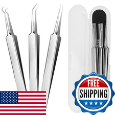 Wsyub Blackhead Tweezers Blackhead Extractor Pimple Popper Tool Kit 3 In 1