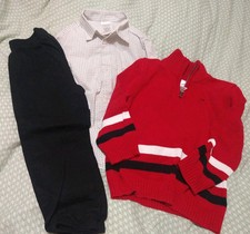Little Boys Sz 5 3pc Calvin Klein Sweater, Pants,  Button Down Shirt Outfit Set
