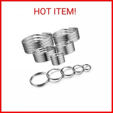 YHYZ Split Key Ring Circle Assorted, Metal Keyring Durable in 5 Sizes (Small 1/2