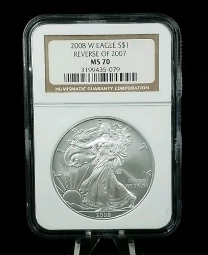 2008-W Burnished Silver Eagle Reverse Of 2007, NGC MS 70 #7071