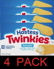 Hostess Twinkies 10 Individually Wrapped Golden Creamy Sponge Cakes 13.58oz 4 PK