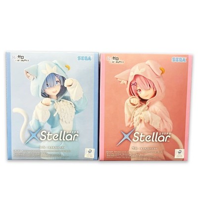Re:Zero Rem Ram XStellar Mofumofu Parka Figure Set SEGA Anime Prize Manga Toy