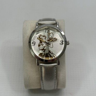 Disney Belle Beauty & Beast Watch Womens Silver Quartz Faux Leather PRSAQ016044