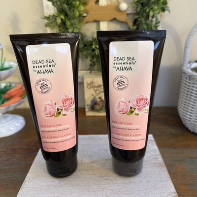 Ahava essentials Rose Salt Scrub. 7.5oz. New. Lot Of 2.