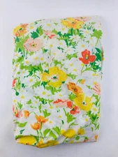 Lady Pepperell One Fitted Sheet No Iron All over Print Flower Power Orange Green