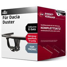 Anhängerkupplung starr + E-Satz 13pol spezifisch für Dacia Duster 13-18 Set