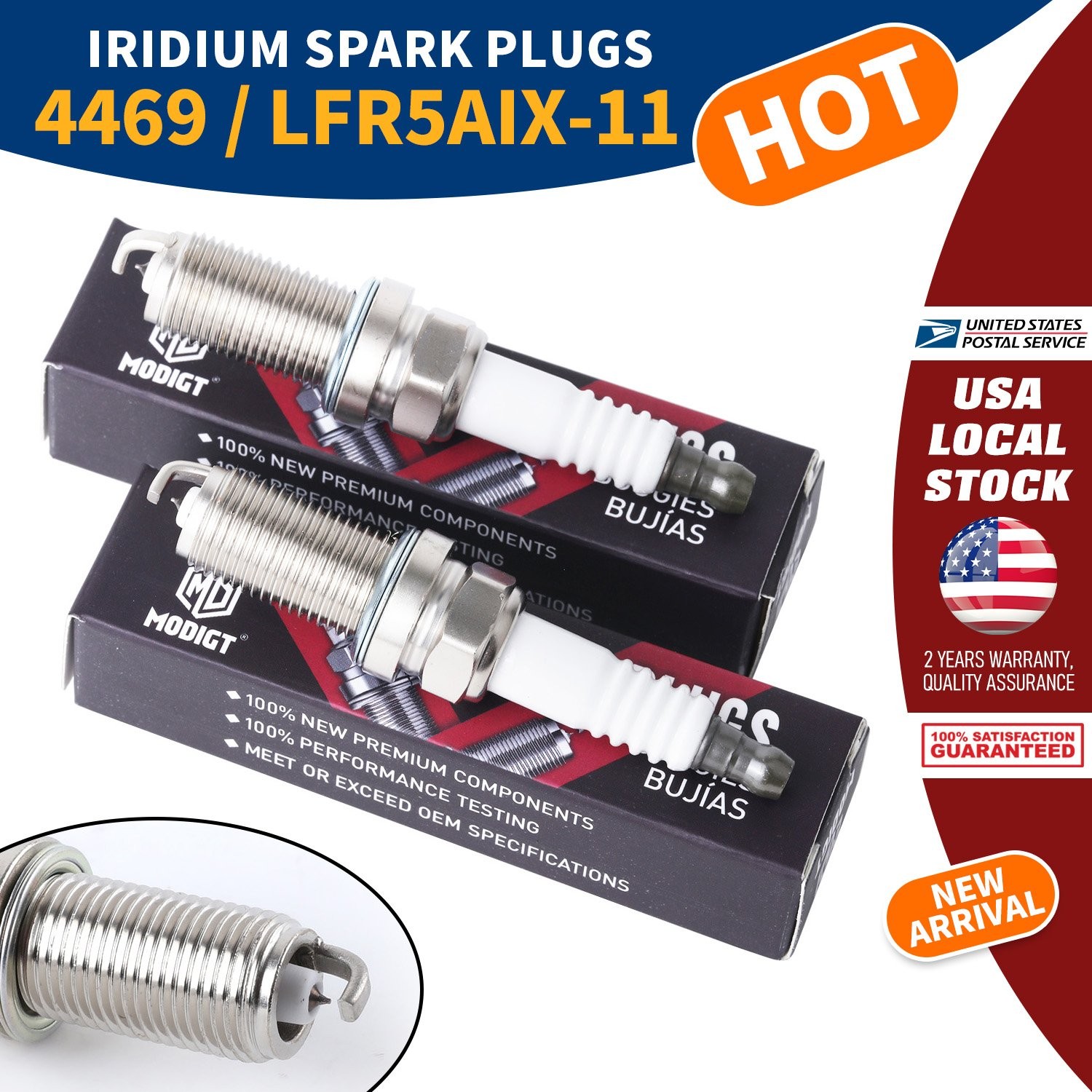 Set of 4 Iridium Spark Plugs 4469 For NGK LFR5AIX-11 For Infiniti Kia Nissan New