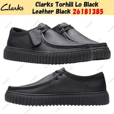 Clarks Torhill Lo Black Leather Black 26181385 UK 4-13