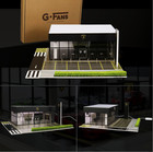 Diorama 1/64 Diecast Garage Model LED Lighting Model Car Display Case Scene US