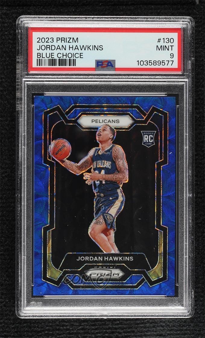 2023 Panini Prizm Choice Blue /49 Jordan Hawkins #130 PSA 9 MINT Rookie RC 14t3