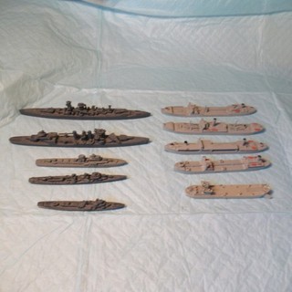 Lot of 10 Vintage Lead WWII Miniature Navy Ships Battleship Destroyer