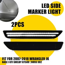 For 2010-2014 Ford Mustang White Full LED Rear Bumper Side Marker Lamps Lights