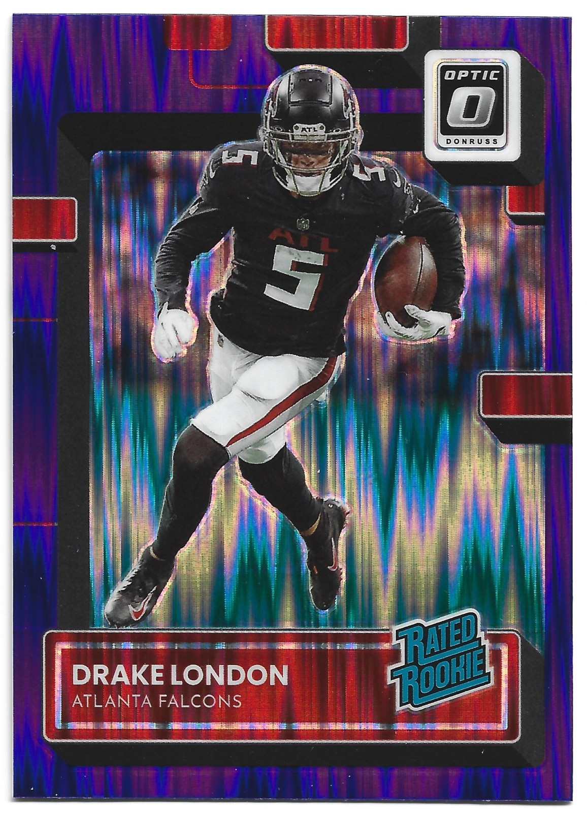 2022 Donruss Optic #207 Drake London Purple Shock