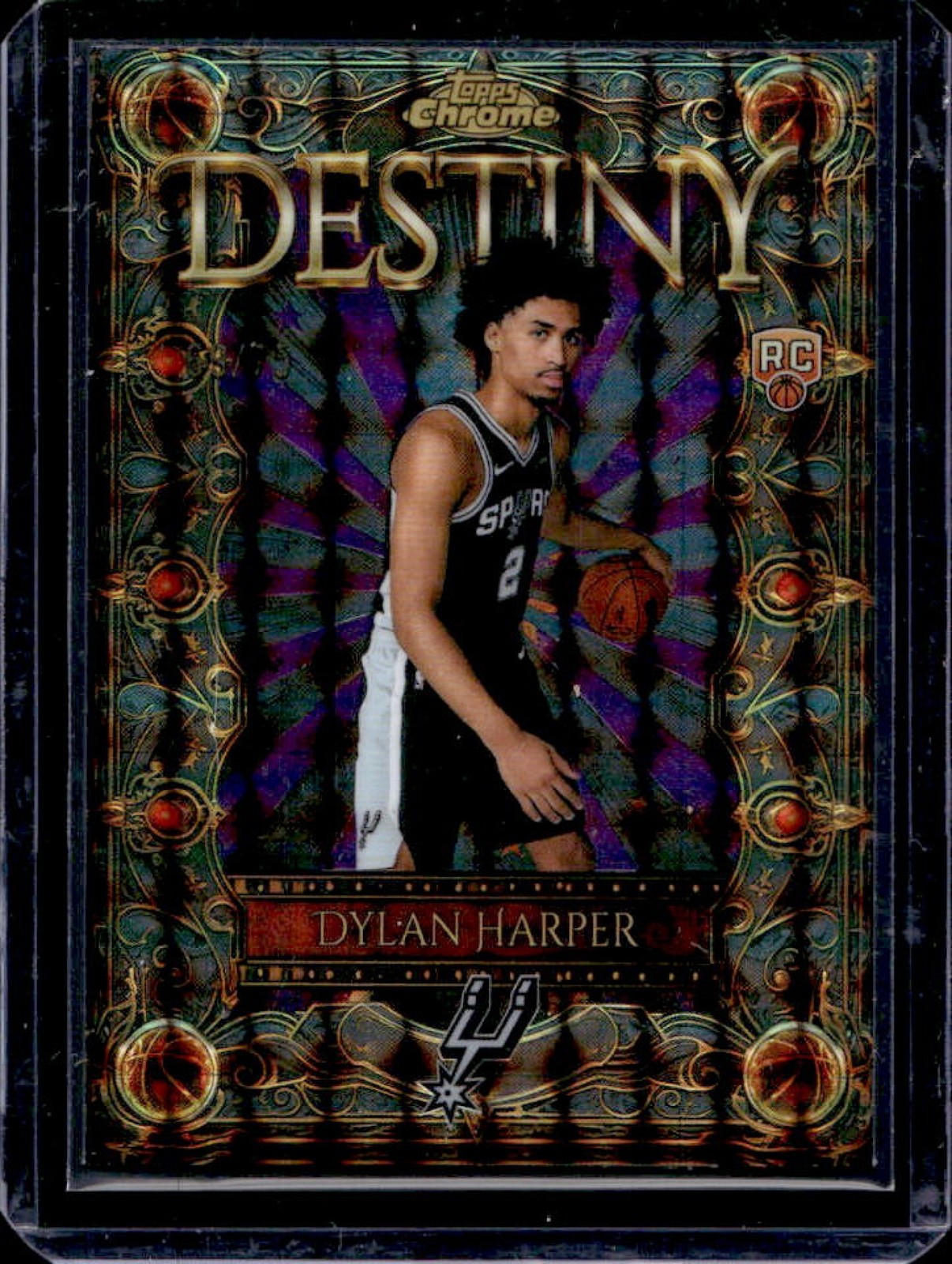 2025-26 Topps Chrome Dylan Harper Destiny RC Geometric Purple Refractor #/75