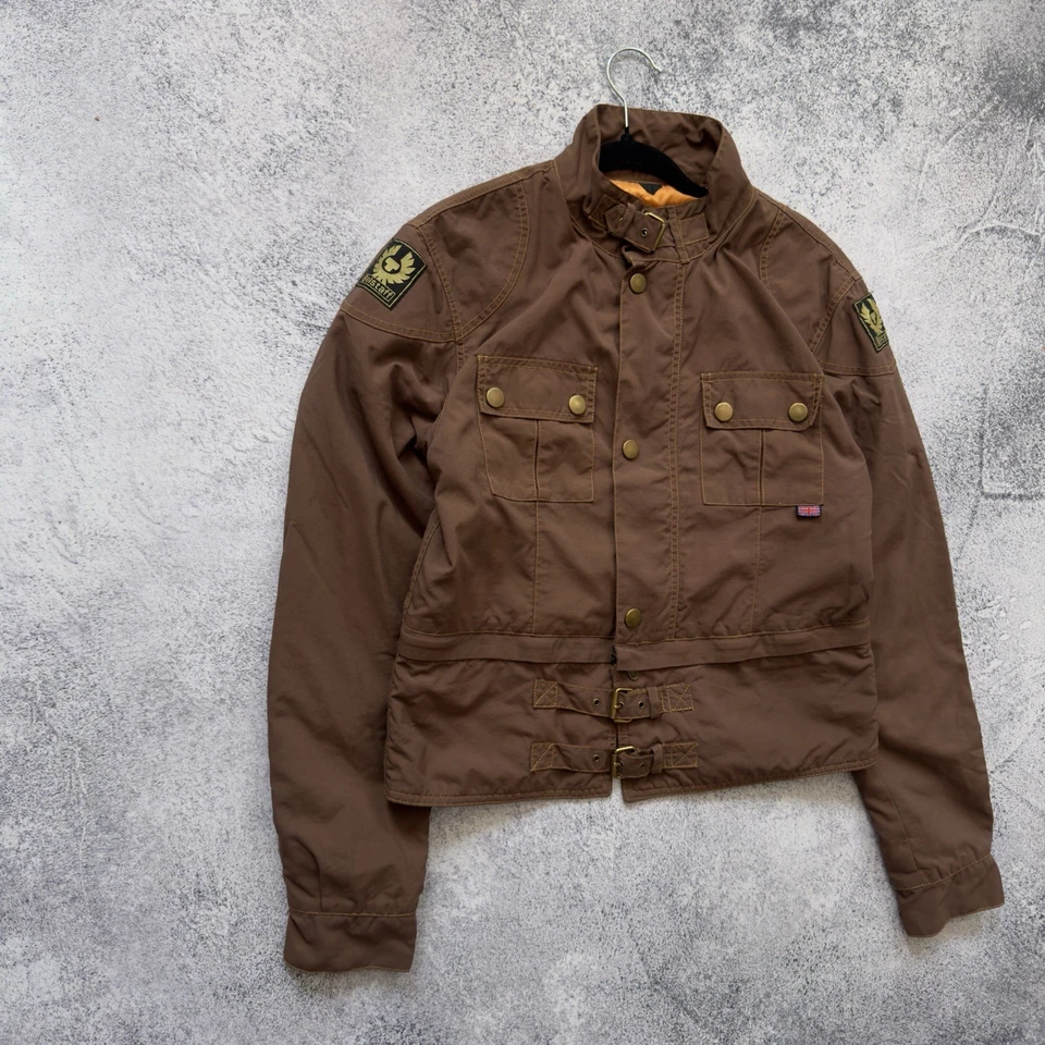 Chaqueta Belstaff Mujer Marrón Etiqueta Dorada Reino Unido Talla Grande Lujo Y2K Streatwear Lux Foto 3 de 4