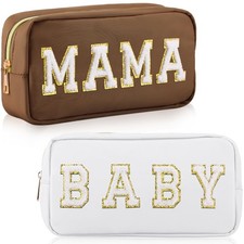 2 Pieces Mama Gifts Makeup Bag Mom Pouch Birthday Gifts Nylon Cosmetic Bag Mo...