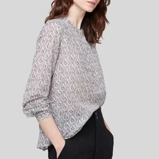 Isabel Marant Etoile Women's Maria Ecru Floral Printed Cotton Blouse Top S 34