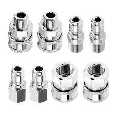 NPT 3/8 Inch Pressure Washer Coupler 4 Sets Quick Connect Plug Male Female