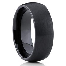 Black Tungsten Wedding Ring Tungsten Carbide Ring Engagement Ring Black Ring