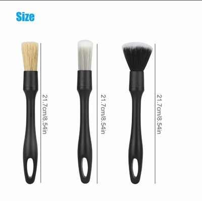 3pcs Car Detailing Brush Wash Auto Detailing Cleaning Kit Engine Wheel Clean Set