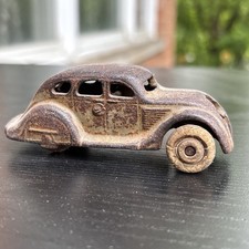 ORIGINAL Antique Cast Iron ARCADE Chrysler Airflow Sedan Missing Grill