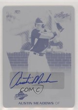 2013 Leaf Memories Printing Plate Black 1/1 Austin Meadows #A-AM1 Auto 2a9