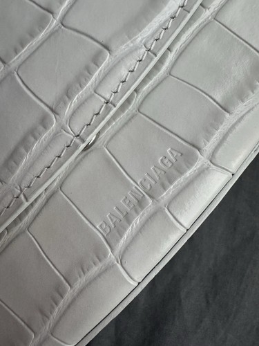 Balenciaga White Ghost Croc Embossed Leather Shoulder Bag. - Picture 23 of 23