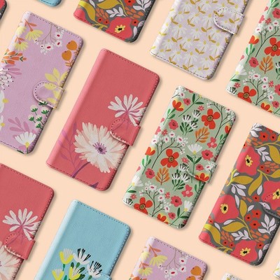 Personalisierte Handyhülle Wallet für iPhone 17 16 15 14 Pro Gänseblümchen Frühling Blumen