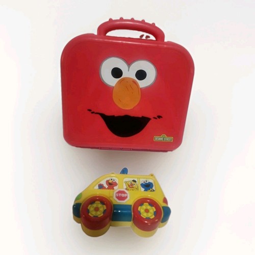Lot 2 Sesame Street Learning Elmo Case 'On The Go' Letters & Bus Vintage 90s
