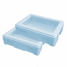 2 Pieces Isolierbox mit Transparentem Deckel Geformte Seitenw&auml;nde K&uuml;hlbox