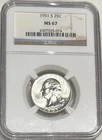 1951 S Washington Quarter MS67 NGC- BLAST WHITE!