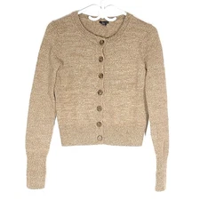 Club Monaco Women's Wool/Mohair Blend Cardigan Light Brown Sz XS