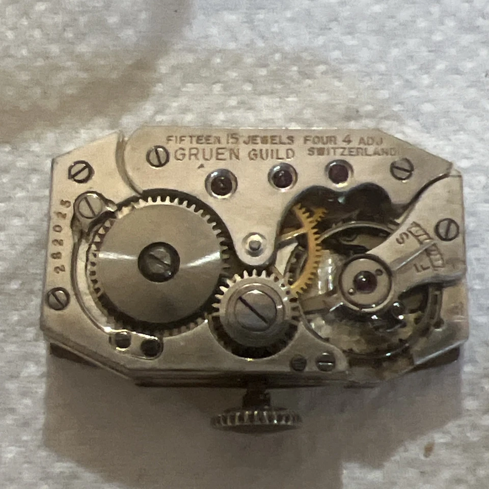 RARE 1925 14k White Gold Filled Art Deco Gruen Swiss Women's Watch Not Working - Image 3 of 4