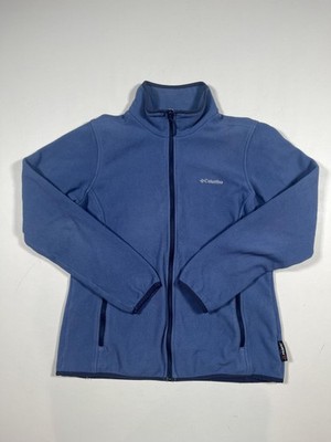 Columbia Fleece Jacket Womens Large Blue Full Zip Polartec Pockets Warm Outdoor