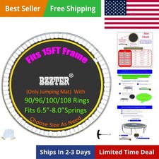 Trampoline Replacement Mat,Fits 15ft Round Frame with 90/96/100/108 Rings,Fit...