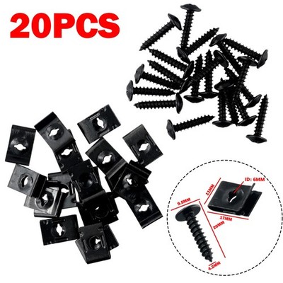 U-type Clips Accessory Black Car Bumper Fender Trim Panel Fasteners High Quality