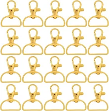 AUEAR, 20 Pack Swivel Lobster Clasps Trigger Snap Hooks Purse Landyard Gold 