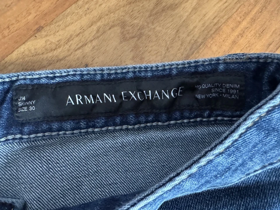 Armani Exchange mens Designer Jeans J14 style, Skinny 30 Inch Waist - Image 3 of 4