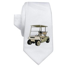 'Golf Buggy' White Tie / Necktie with Gift Box (AT00006673)