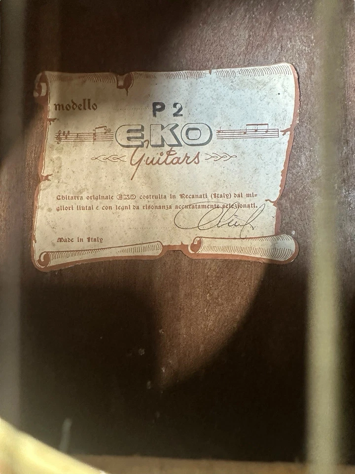 AS IS~EKO PROJECT ACOUSTIC GUITAR~Made In Italy~Needs Work - Image 3 of 4