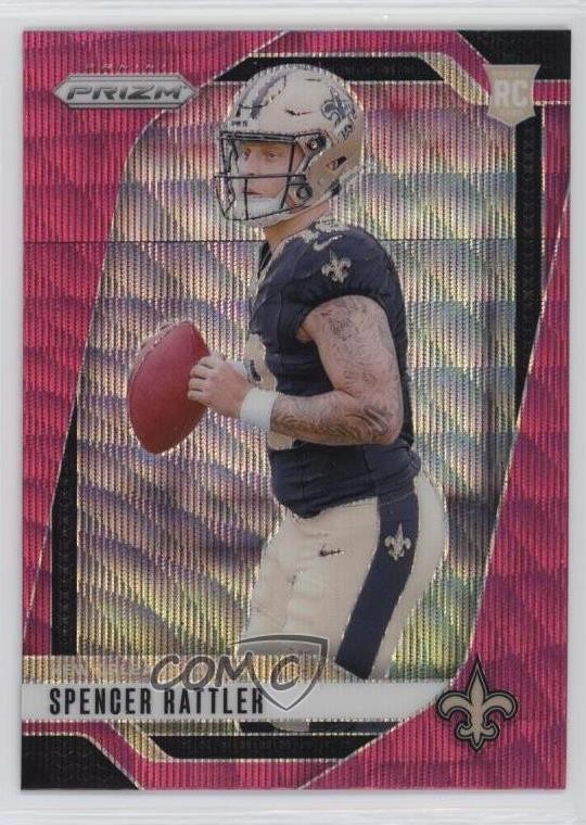 2024 Panini Prizm Rookies Pink Wave Prizm Spencer Rattler #388 Rookie RC 0m89